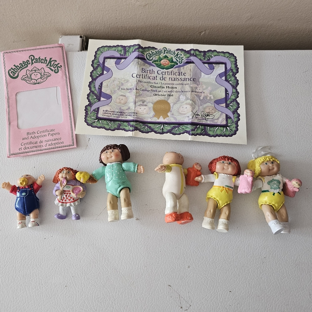 Vintgage 1984 Cabbage Patch Kids Doll Figures Set of 6